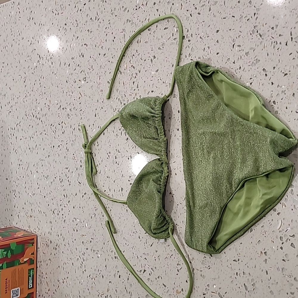 Green sparkle bikini